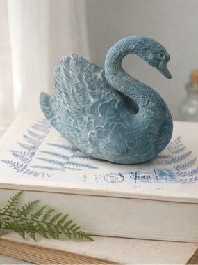 Elegant Blue Swan Figurine